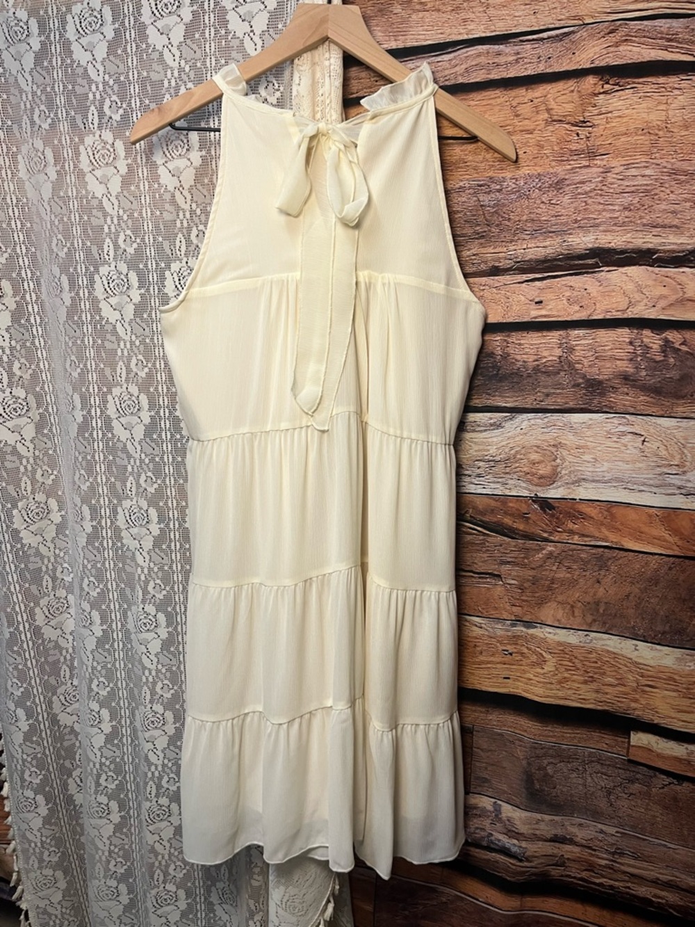 Kirundo Women's Cream Tiered Halter Dress (rack) - Picture 6 of 10